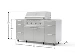 NewAge Outdoor Kitchens Outdoor Grill Island Stainless-Steel 6-Piece Cabinet Set with Casters 3 Drawers, Grill Cabinet, Performance Grill, Countertops 