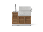 NewAge Outdoor Kitchens Outdoor Grill Island Stainless-Steel Louvered Doors 3-Piece Cabinet Set with Sink, Grill Cabinet and Platinum Grill-75360-Garage Giant 