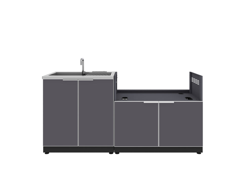 NewAge Outdoor Kitchens Aluminum 2-Piece Cabinet set with Sink and Grill Cabinet-67600-Garage Giant