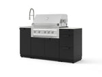 NewAge Outdoor Kitchens Outdoor Grill Island Stainless-Steel 5-Piece Cabinet Set with Sink, 3 Drawer, Grill Cabinet, Platinum Grill and Stainless Steel Countertop - (Liquid Propane) | Garage Giant 