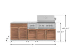 NewAge Outdoor Kitchens Stainless Steel 6-Piece Cabinet Set with Platinum Grill, Dual Side Burner, Bar and Grill Cabinet and Stainless Steel Countertop.-71555-Garage Giant 