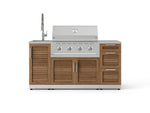 NewAge Outdoor Kitchens Outdoor Grill Island Stainless-Steel Louvered Doors 5-Piece Cabinet Set with Sink, 3 Drawer, Grill Cabinet, Performance Grill and Stainless Steel Countertop-75578-Garage Giant 