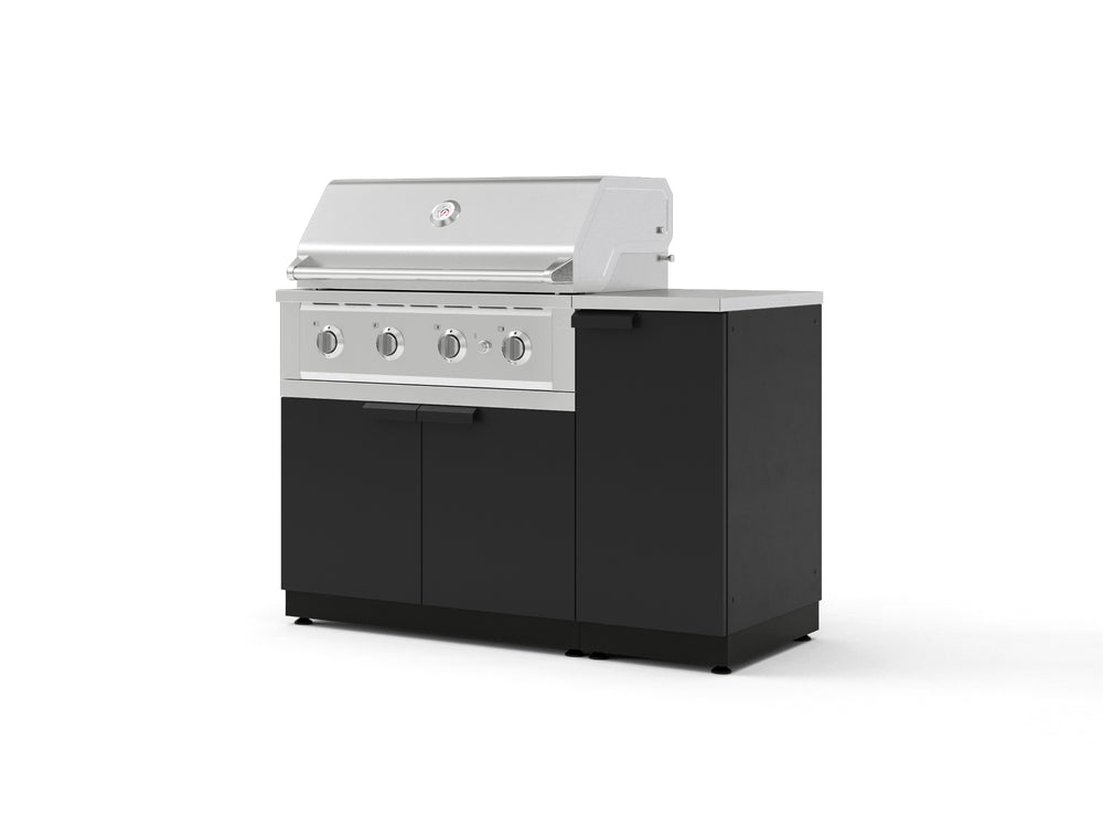 NewAge Outdoor Kitchens Outdoor Grill Island Stainless-Steel 4-Piece Cabinet Set with 1 Door, Grill Cabinet, Performance Grill and Countertop | 75757