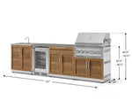 NewAge Outdoor Kitchens Stainless Steel 6-Piece Cabinet Set with Sink, Bar, Grill Cabinet, Platinum Grill, Countertop and Fridge-72108-Garage Giant 