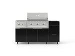 NewAge Outdoor Kitchens Outdoor Grill Island Aluminum 5-Piece Cabinet Set with Casters and 3-Drawer, Grill Cabinet, Side Burner and Performance Grill - (Liquid Propane) 