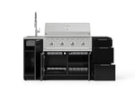 NewAge Outdoor Kitchens Outdoor Grill Island Aluminum 5-Piece Cabinet Set with Sink, 3 Drawer, Grill Cabinet, Performance Grill and Stainless Steel Countertop - (Natural Gas) 