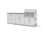 NewAge Outdoor Kitchens Stainless-Steel 5-Piece Cabinet Set with 3-Drawer, Bar, Grill Cabinet, Performance Grill and Countertop-73363-Garage Giant 
