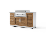 NewAge Outdoor Kitchens Classic Series 6-Piece Griddle Island · 304 Stainless Steel · Louvered Door · Platinum Griddle | 64635 