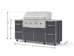 NewAge Outdoor Kitchens Outdoor Grill Island Aluminum 6-Piece Cabinet Set with Casters 3 Drawers, Grill Cabinet, Performance Grill, Countertops-74928-Garage Giant 