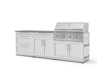 NewAge Outdoor Kitchens Stainless-Steel 5-Piece Cabinet Set with 3-Drawer, Bar, Grill Cabinet, Performance Grill and Countertop-73362-Garage Giant 
