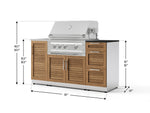 NewAge Outdoor Kitchens Outdoor Grill Island Stainless-Steel Louvered 5-Piece Cabinet Set with Sink, 3 Drawer, Grill Cabinet, Platinum Grill and Stainless Steel Countertop - (Natural Gas) 