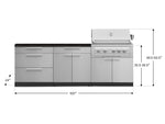 NewAge Outdoor Kitchens Stainless-Steel 5-Piece Cabinet Set with with 3-Drawer, Bar, Grill Cabinet, Platinum Grill and Countertop-71175-Garage Giant 