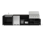 NewAge Outdoor Kitchens Aluminum 6-Piece Cabinet Set with Sink, Bar, Grill Cabinet, Performance Grill, Countertop and Stainless Steel Door Fridge-73714-Garage Giant 