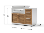NewAge Outdoor Kitchens Classic Series 4-Piece Griddle Island · 304 Stainless Steel · Louvered Door · Platinum Griddle 