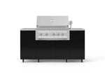 NewAge Outdoor Kitchens Outdoor Grill Island Aluminum 6-Piece Cabinet Set with Casters and 1 Door, Grill Cabinet, Platinum Grill, Countertops 