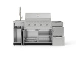NewAge Outdoor Kitchens Outdoor Grill Island Stainless-Steel 5-Piece Cabinet Set with Sink, 3 Drawer, Grill Cabinet, Performance Grill and Stainless Steel Countertop - (Liquid Propane) 