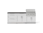 NewAge Outdoor Kitchens Stainless-Steel 5-Piece Cabinet Set with 3-Drawer, Bar, Grill Cabinet, Performance Grill and Countertop-73324-Garage Giant 