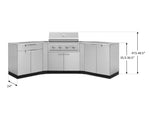 NewAge Outdoor Kitchens Stainless Steel 7-Piece Cabinet Set with 2 Door, Bar, Corner, Grill Cabinet, Performance Grill, and Countertops-71028-Garage Giant 