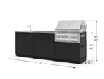 NewAge Outdoor Kitchens Stainless-Steel 5-Piece Cabinet Set with Bar, Sink, Grill Cabinet, Platinum Grill, and Countertop-73426-Garage Giant 