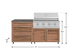NewAge Outdoor Kitchens Stainless Steel 4-Piece Cabinet Set with Casters and 3 Drawer, Grill Cabinet, Performance Grill, Countertop-72188-Garage Giant 