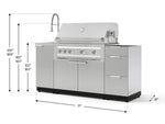 NewAge Outdoor Kitchens Outdoor Grill Island Stainless-Steel 5-Piece Cabinet Set with Sink, 3 Drawer, Grill Cabinet, Platinum Grill and Stainless Steel Countertop - (Liquid Propane) 