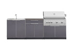 NewAge Outdoor Kitchens Aluminum 5-Piece Cabinet Set with Bar, Sink, Grill Cabinet, Platinum Grill, and Countertop-71277-Garage Giant 