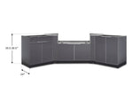 NewAge Outdoor Kitchens Aluminum 5-Piece Cabinet Set with 2-Door, Bar, Corner, and Grill Cabinet-65291-Garage Giant 