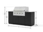NewAge Outdoor Kitchens Outdoor Grill Island Stainless-Steel 5-Piece Cabinet Set with Sink, 1 Door, Grill Cabinet, Performance Grill and Stainless Steel Countertop - (Natural Gas) 