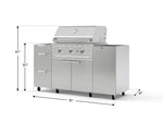 NewAge Outdoor Kitchens Outdoor Grill Island Stainless-Steel 5-Piece Cabinet Set with Casters 1 Door, 3 Drawer, Grill Cabinet and Performance Grill - (Liquid Propane) 