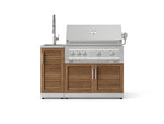 NewAge Outdoor Kitchens Outdoor Grill Island Stainless-Steel Louvered Doors 3-Piece Cabinet Set with Sink, Grill Cabinet and Platinum Grill-75290-Garage Giant 