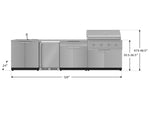 NewAge Outdoor Kitchens Stainless Steel 6-Piece Cabinet Set with Sink, Bar, Grill Cabinet, Performance Grill, Countertop and Fridge-66345-Garage Giant 