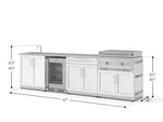 NewAge Outdoor Kitchens Stainless Stee Louvered Door 6-Piece Cabinet Set with Sink, Bar, Grill Cabinet, Platinum Griddle, Countertop and Glass Door Fridge-75127-Garage Giant 