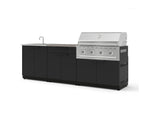 NewAge Outdoor Kitchens Stainless-Steel 5-Piece Cabinet Set with Bar, Sink, Grill Cabinet, Performance Grill, and Countertop-73422-Garage Giant 