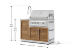NewAge Outdoor Kitchens Outdoor Grill Island Stainless-Steel Louvered Doors 3-Piece Cabinet Set with Sink, Grill Cabinet and Platinum Grill-75363-Garage Giant 