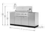 NewAge Outdoor Kitchens Outdoor Grill Island Stainless-Steel 5-Piece Cabinet Set with Sink, 1 Door, Grill Cabinet, Platinum Grill and Stainless Steel Countertop - (Liquid Propane) 