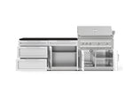 NewAge Outdoor Kitchens Stainless-Steel 5-Piece Cabinet Set with with 3-Drawer, Bar, Grill Cabinet, Platinum Grill and Countertop-73335-Garage Giant 