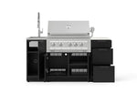 NewAge Outdoor Kitchens Outdoor Grill Island Stainless-Steel 5-Piece Cabinet Set with Sink, 3 Drawer, Grill Cabinet, Platinum Grill and Stainless Steel Countertop - (Natural Gas) 