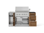 NewAge Outdoor Kitchens Outdoor Grill Island Stainless-Steel Louvered 5-Piece Cabinet Set with Sink, 3 Drawer, Grill Cabinet, Platinum Grill and Stainless Steel Countertop - (Liquid Propane) 