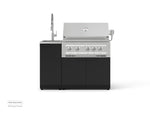 NewAge Outdoor Kitchens Outdoor Grill Island Stainless-Steel 3-Piece Cabinet Set with Sink, Grill Cabinet, and Platinum Grill 