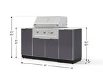 NewAge Outdoor Kitchens Outdoor Grill Island Aluminum 6-Piece Cabinet Set with 1 Door, Grill Cabinet, Performance Grill and Countertops - (Natural Gas) 