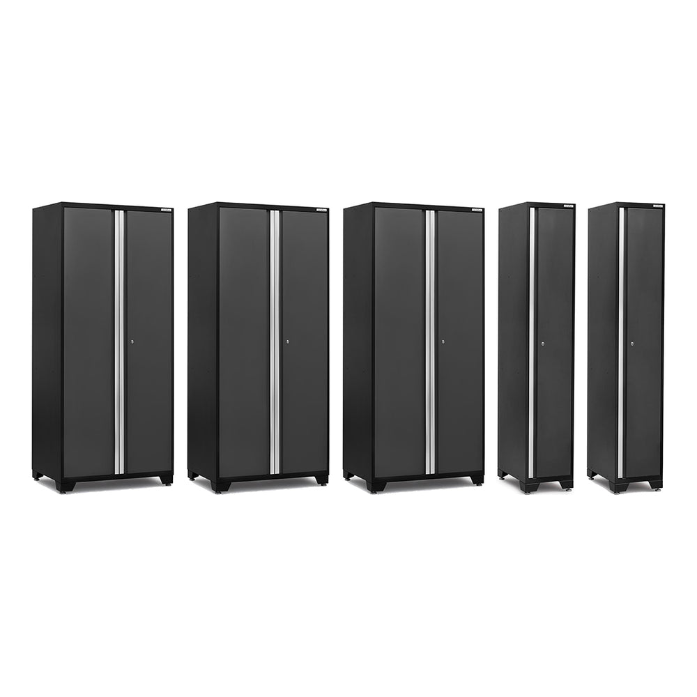 NewAge Garage Cabinets PRO Series Grey 3 x Multi-Use Lockers and 2 x Sports Lockers Set-3 x 52005 + 2 x 52006-Garage Giant