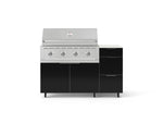 NewAge Outdoor Kitchens Outdoor Grill Island Aluminum 4-Piece Cabinet Set with Casters and 3-Drawer, Grill Cabinet, Performance Grill and Dekton in Aeris Countertop - (Liquid Propane) 