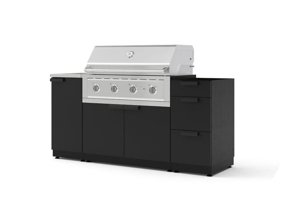NewAge Outdoor Kitchens Outdoor Grill Island Stainless-Steel 5-Piece Cabinet Set with Sink, 3 Drawer, Grill Cabinet, Performance Grill and Stainless Steel Countertop - (Natural Gas) | Garage Giant
