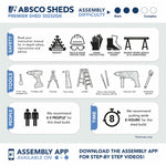 Absco Premier 10' x 7' Metal Storage Shed - Monument 