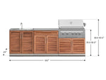 NewAge Outdoor Kitchens Stainless Steel 5-Piece Cabinet Set with Bar, Sink, Grill Cabinet, Platinum Grill, and Countertop-71094-Garage Giant 