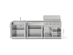 NewAge Outdoor Kitchens Stainless-Steel 5-Piece Cabinet Set with Bar, Sink, Grill Cabinet, Performance Grill, and Countertop-73436-Garage Giant 