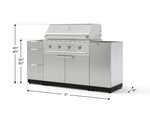 NewAge Outdoor Kitchens Outdoor Grill Island Stainless-Steel 5-Piece Cabinet Set with 1 Door, 3 Drawer, Grill Cabinet and Performance Grill - (Liquid Propane) 