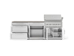 NewAge Outdoor Kitchens Stainless-Steel 5-Piece Cabinet Set with with 3-Drawer, Bar, Grill Cabinet, Platinum Grill and Countertop-73370-Garage Giant 