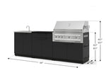 NewAge Outdoor Kitchens Stainless-Steel 5-Piece Cabinet Set with Bar, Sink, Grill Cabinet, Platinum Grill, and Countertop-73395-Garage Giant 