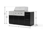 NewAge Outdoor Kitchens Outdoor Grill Island Aluminum 6-Piece Cabinet Set with 3-Drawer, Grill Cabinet, Performance Grill, Side Burner and Countertop - (Natural Gas) 